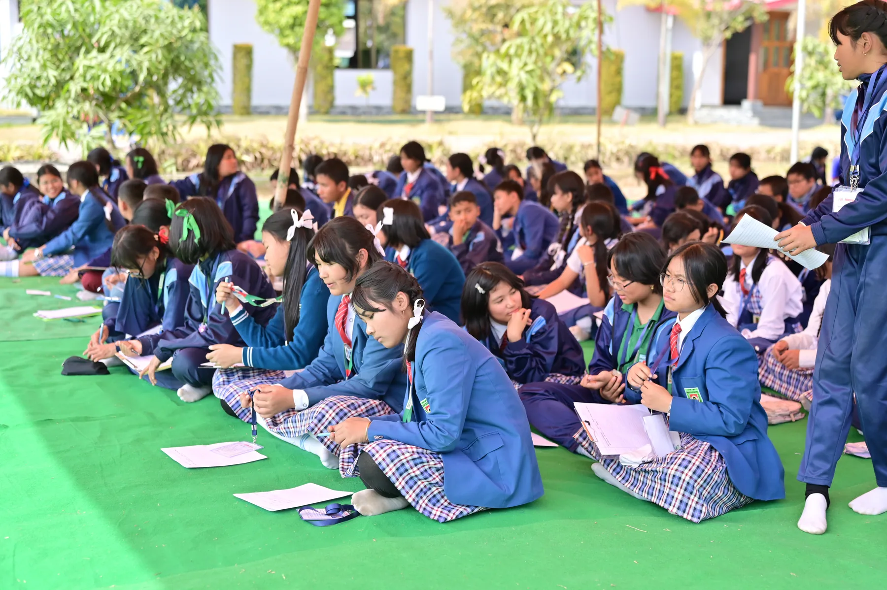 Families and friends fill the campus with warmth and anticipation.